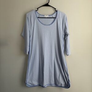 Lake Pima Long Sleeve 100% Pima Cotton Pajama Nightgown in Hydrangea